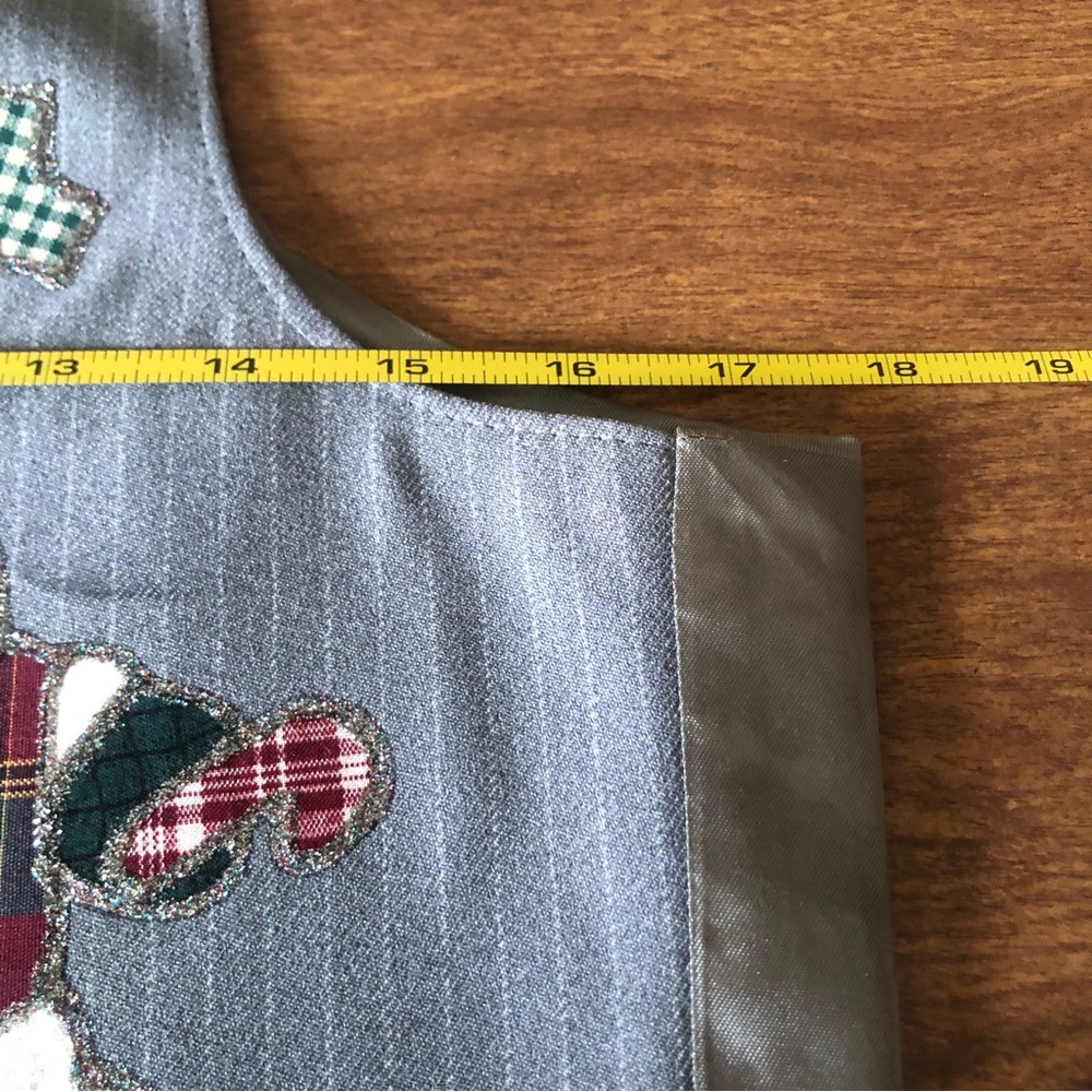Vintage men’s holiday Christmas glittery snowman vest with pockets - Picture 7 of 8